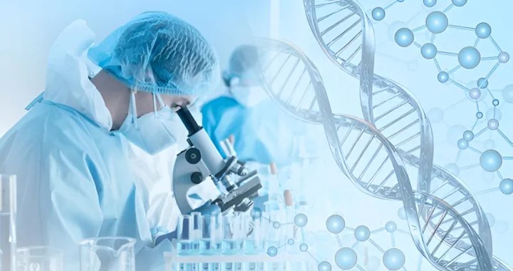 Life sciences research in a laboratory